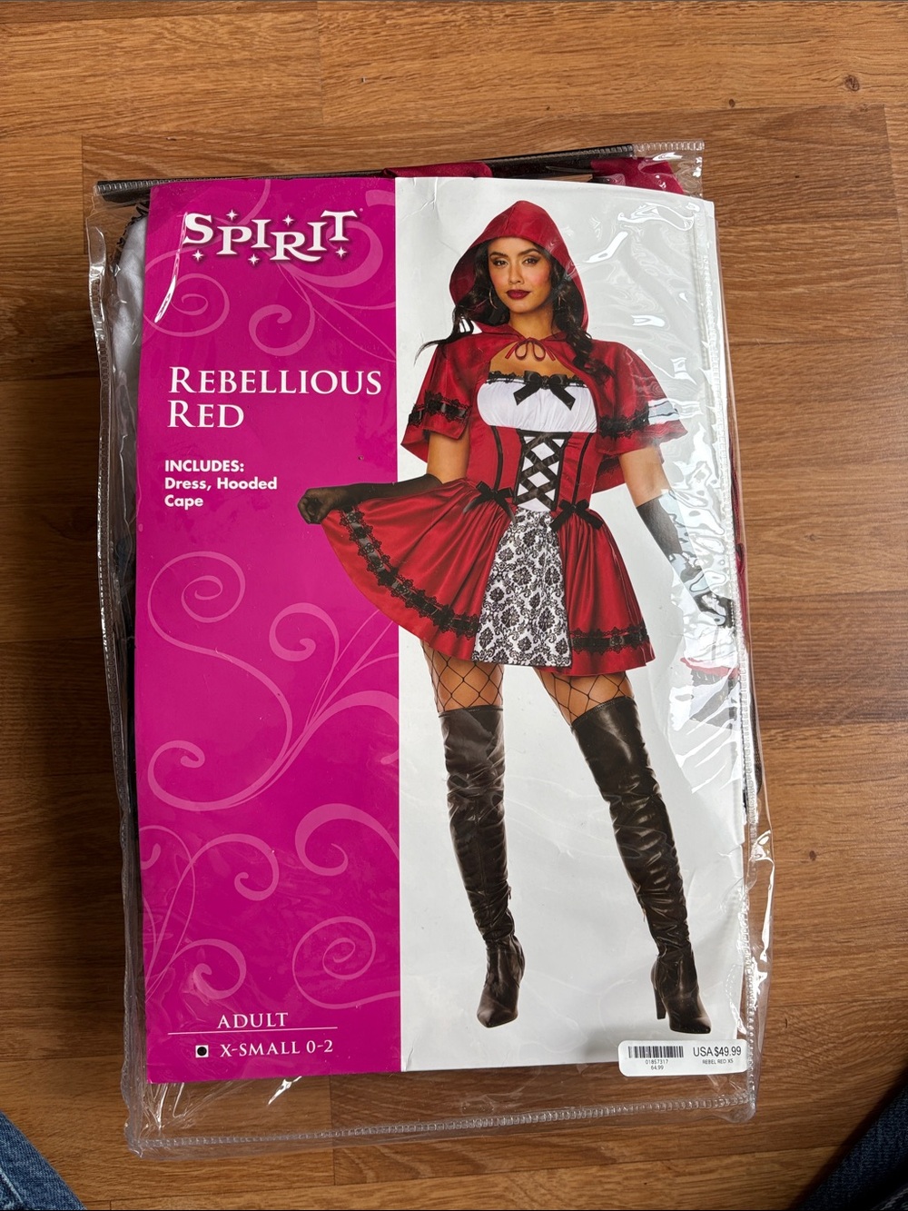 Spirit Rebellious Red Hooded Dress Costume - Red and Black